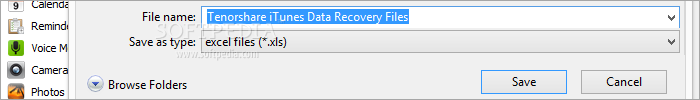 Showing the Tenorshare iTunes Data Recovery extract messages panel